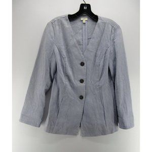 J Jill Jacket XS Linen Cotton Blazer Career Preppy Floral Button Down